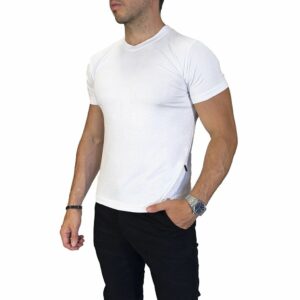 "Remera de modal unisex blanca de alta calidad"