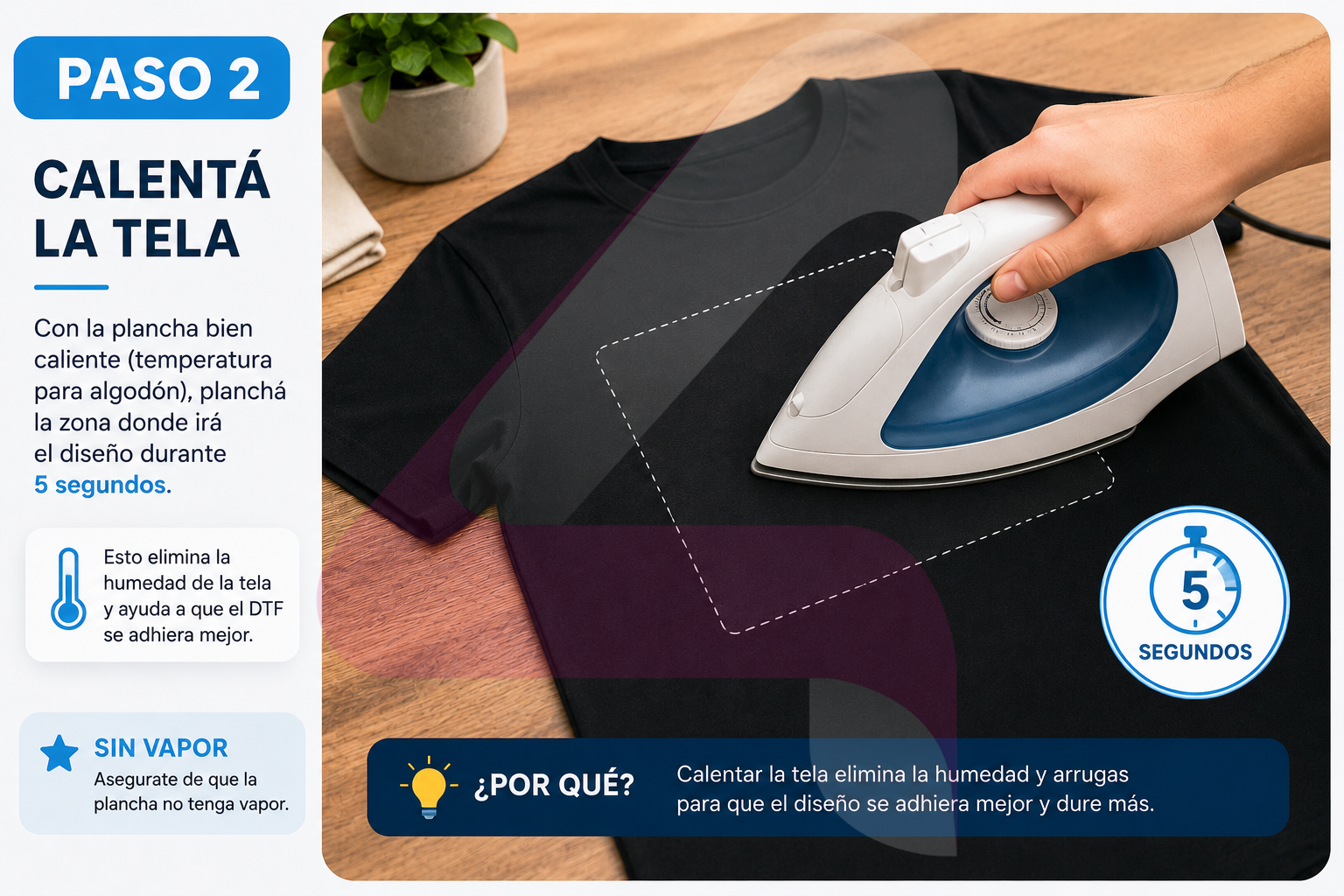 Cómo estampar dtf con plancha