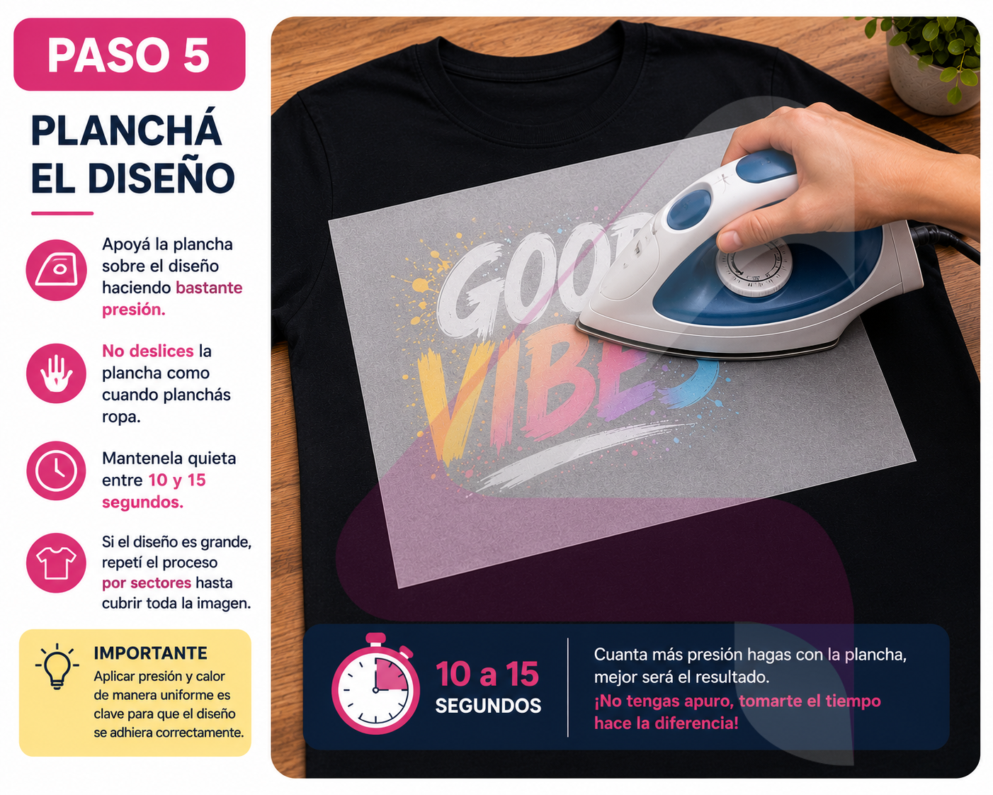 Cómo estampar dtf con plancha